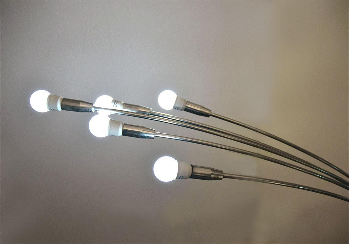Arc lamp with 5 lights by Reggiani, 1970s In Excellent Condition For Sale In Parma, IT