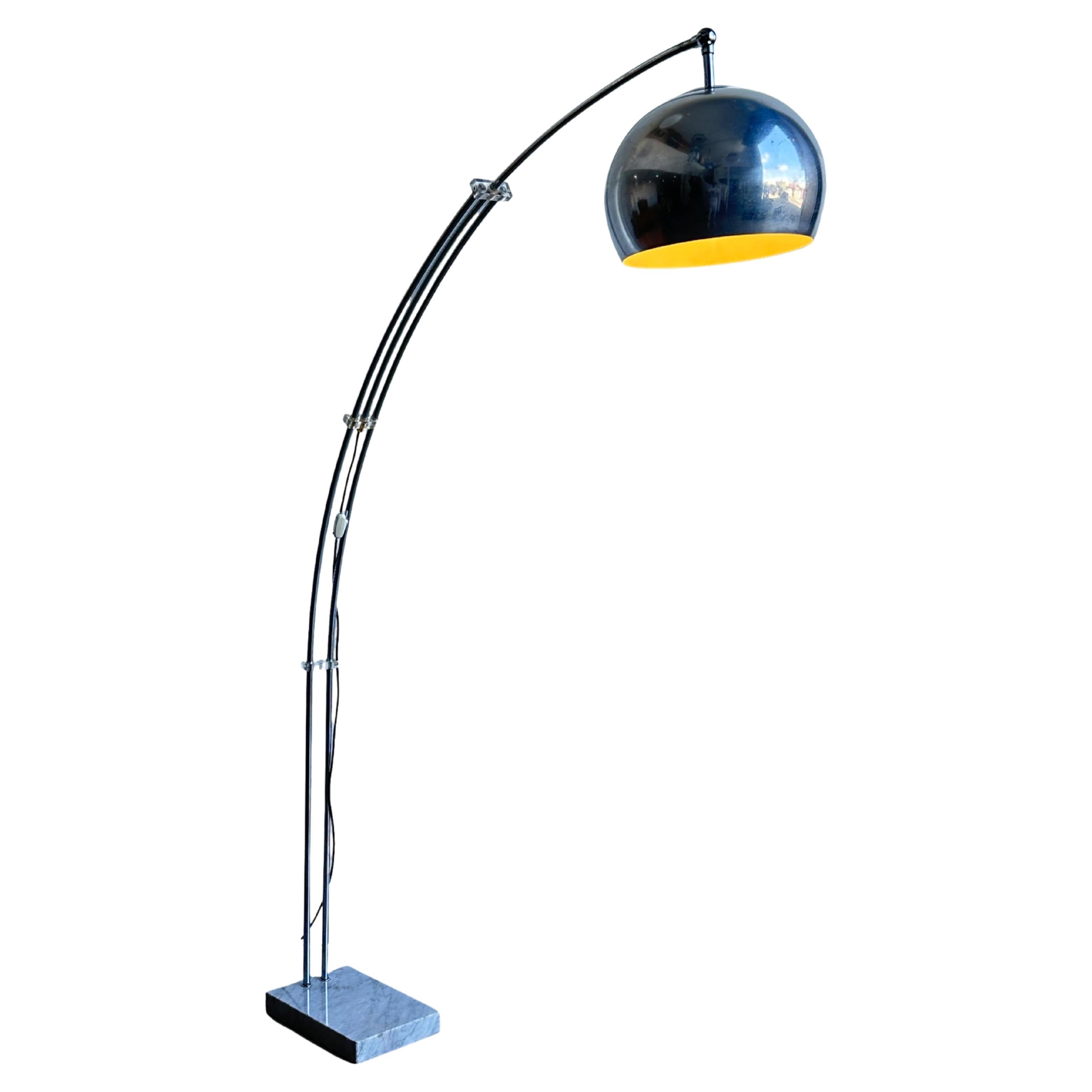 Arc Lamp with Marble Base and Adjustable Arm by Goffredo Reggiani