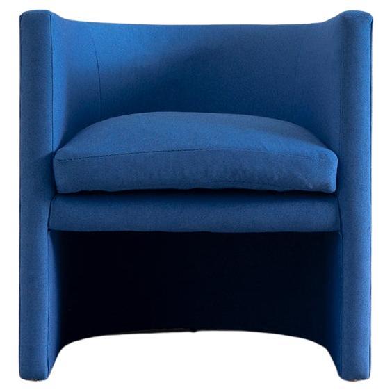 Arc Lounge Chair in Blue Recycled Fabric For Sale