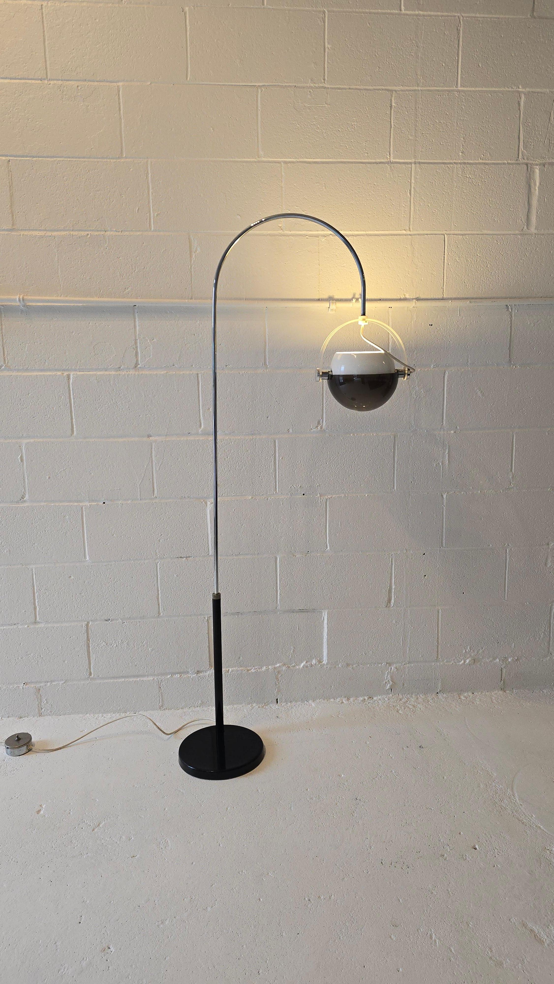 Other Arc Lucite Acrylic Chrome Floor Lamp