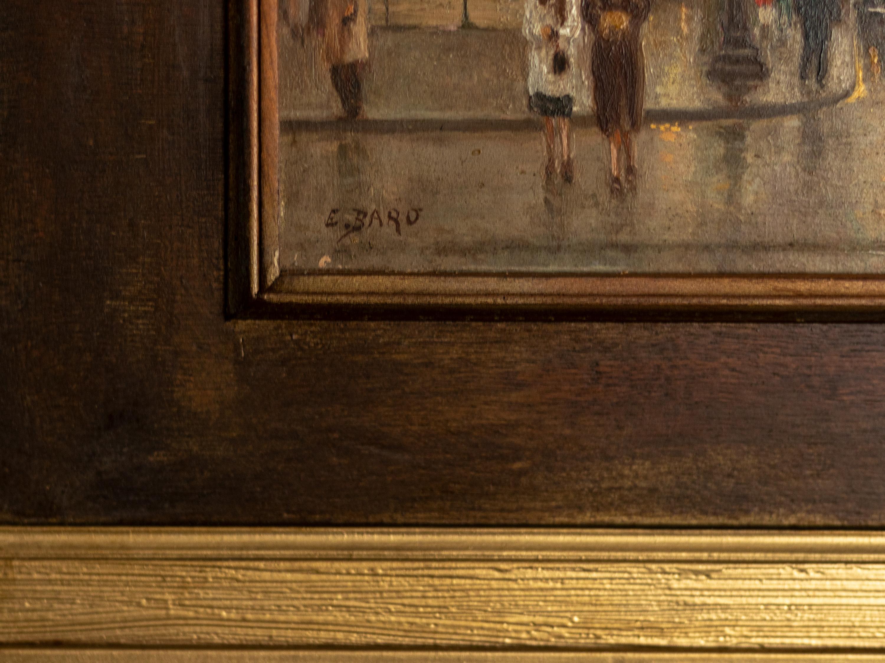French Arc Of Triomphe Painting By E . Baró, 20th Century For Sale