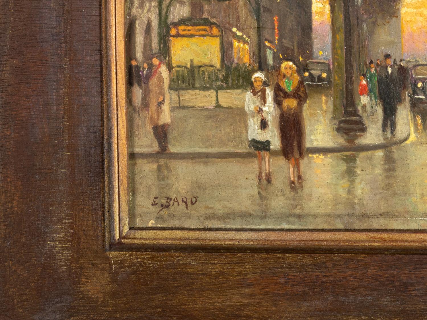 Arc Of Triomphe Painting By E . Baró, 20th Century In Good Condition For Sale In Lisbon, PT