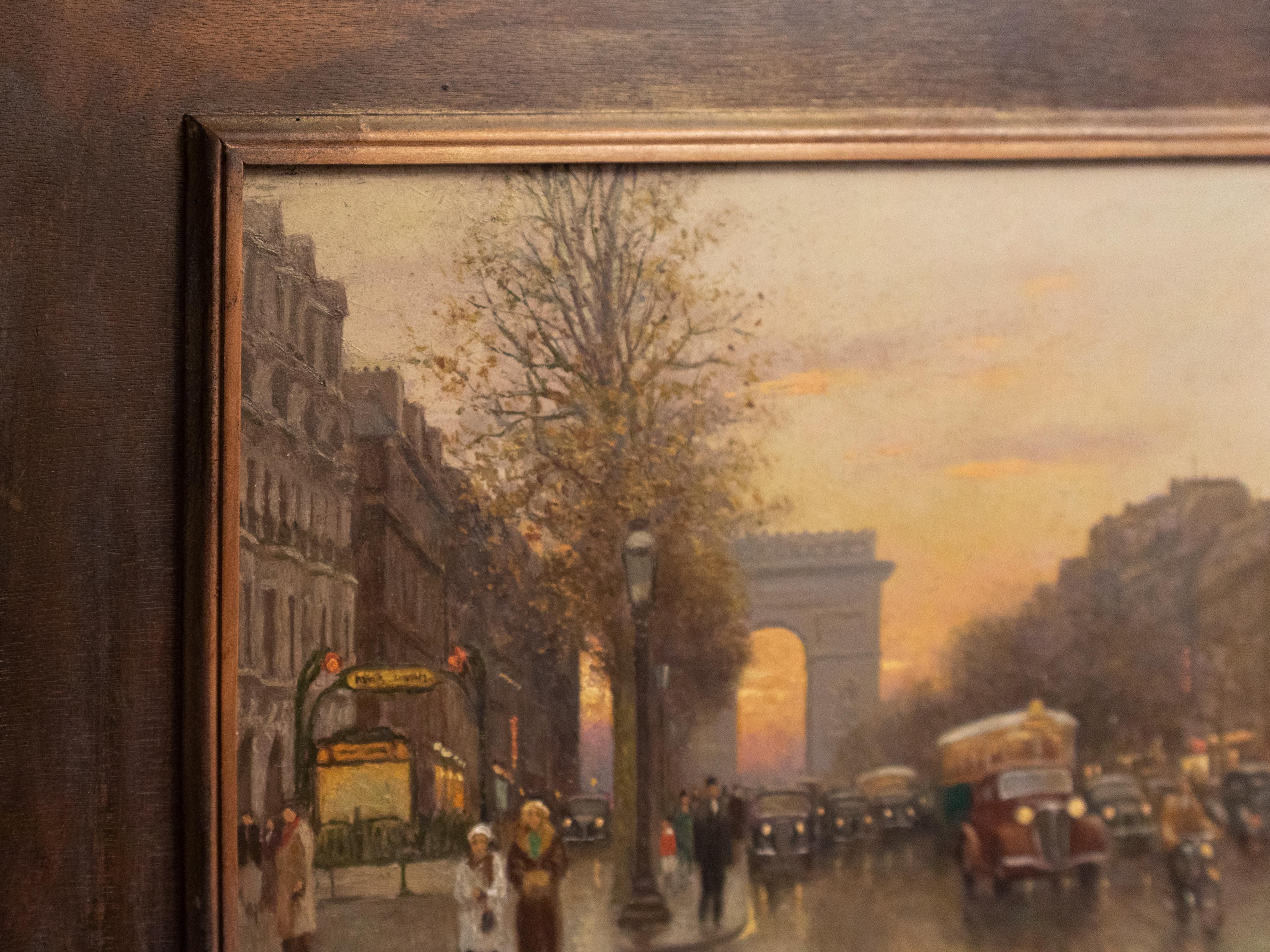 Arc Of Triomphe Painting By E . Baró, 20th Century For Sale 1