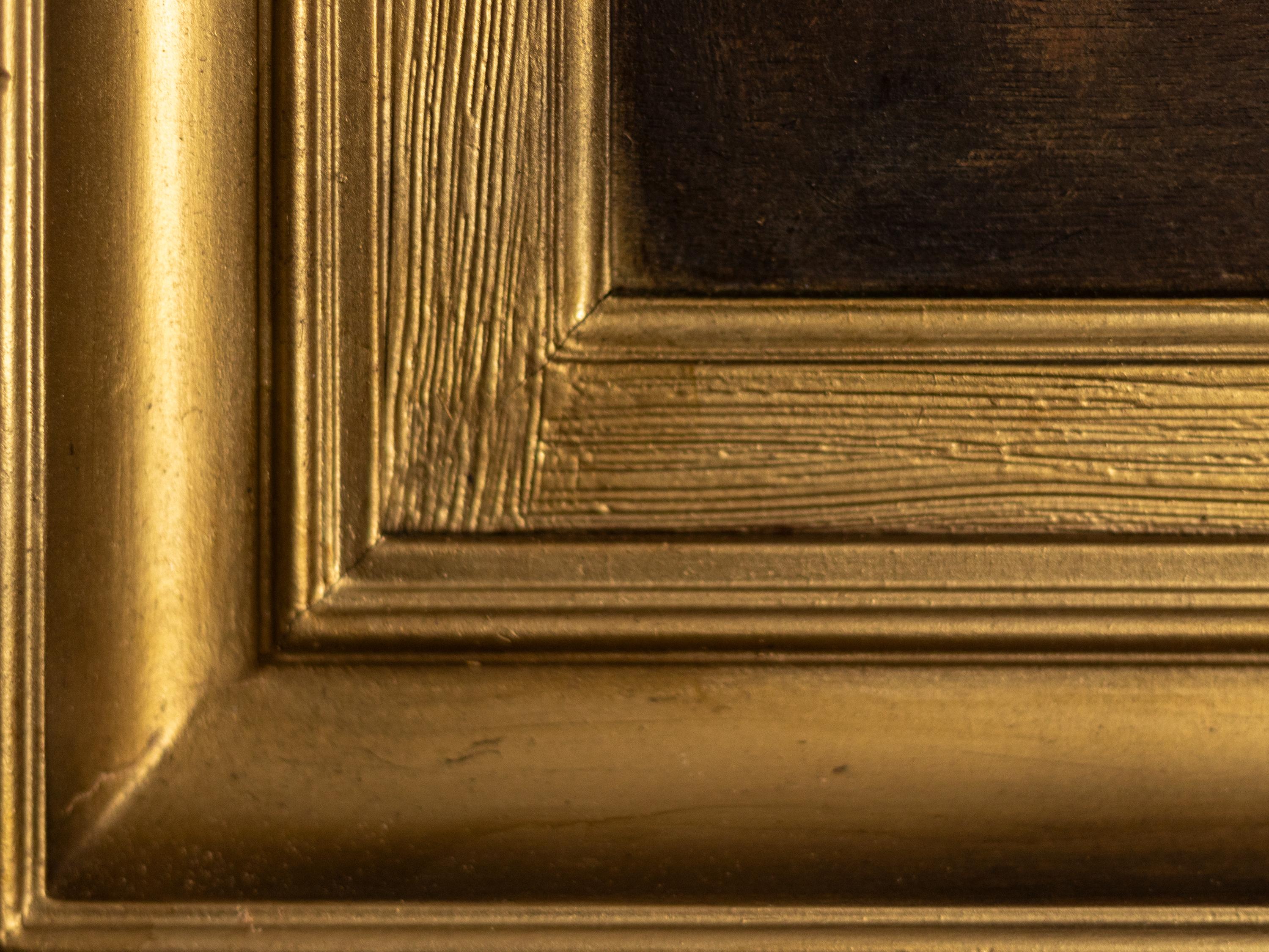 Dieses Ölgemälde aus dem frühen 20. Jahrhundert von E. Baró zeigt den Arc de Triomphe und die belebte Avenue de la Grande Armée in Paris. 

Das auf Platex gemalte Werk zeigt eine warme, atmosphärische Szene dieses ikonischen Wahrzeichens während