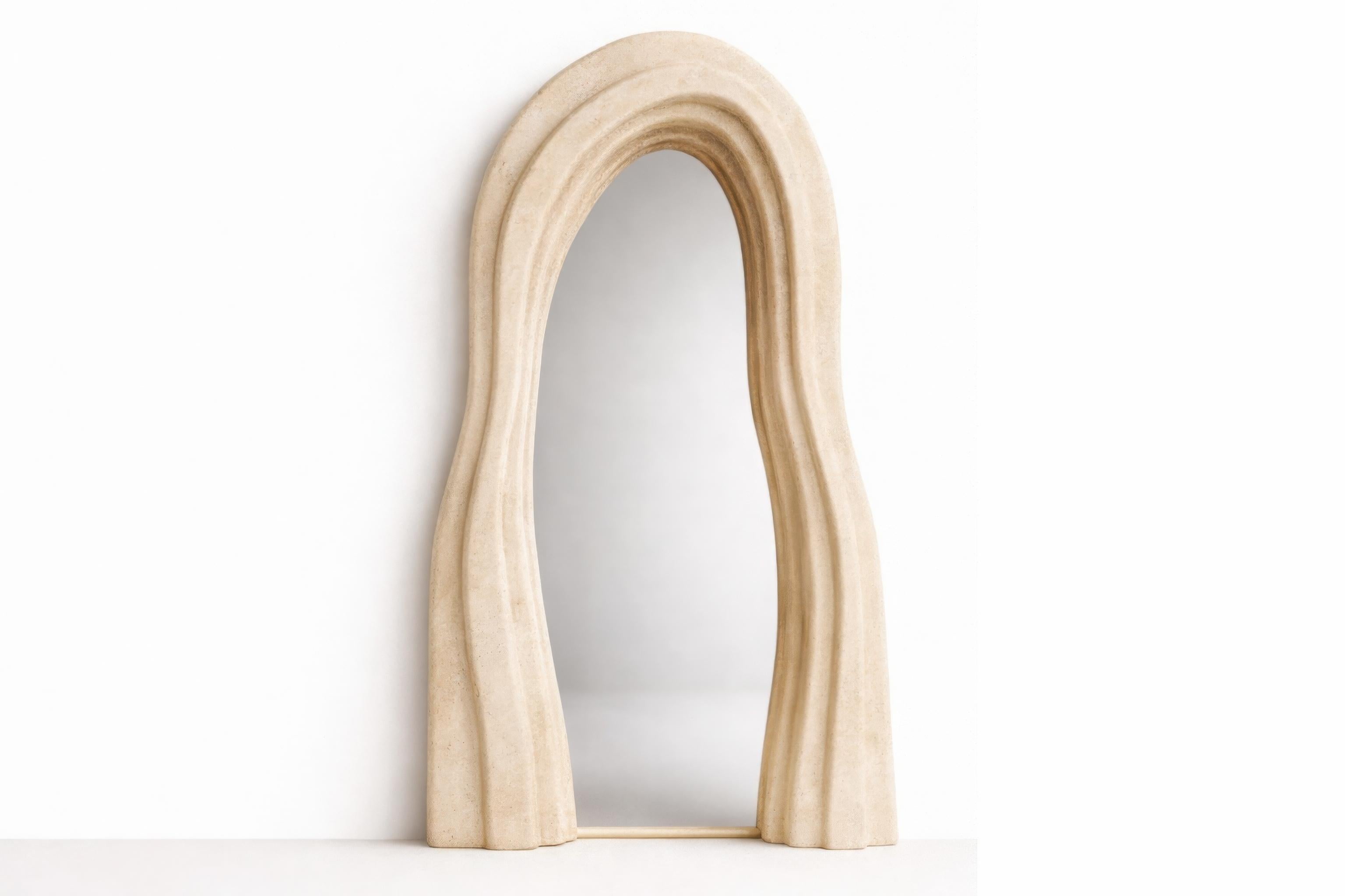Arc Passage – Sculptural Arched Floor Mirror with Monolithic Sculpted ...