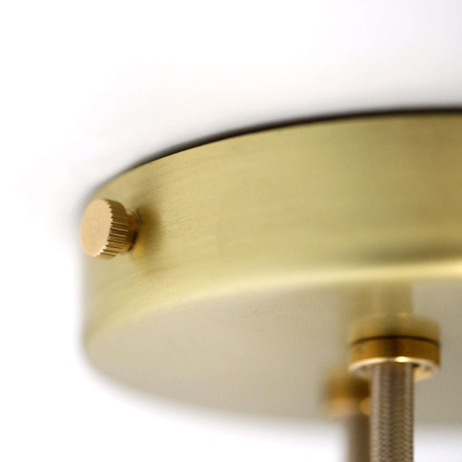 ARC Asymmetric Pendant Light in Brushed Brass Made in Britain For Sale 4