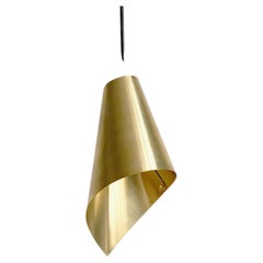 ARC Asymmetric Pendant Light in Brushed Brass Made in Britain
