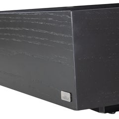 Tavolino rettangolare da 47 pollici in Oak e vetro nero, linea ad arco personalizzabile