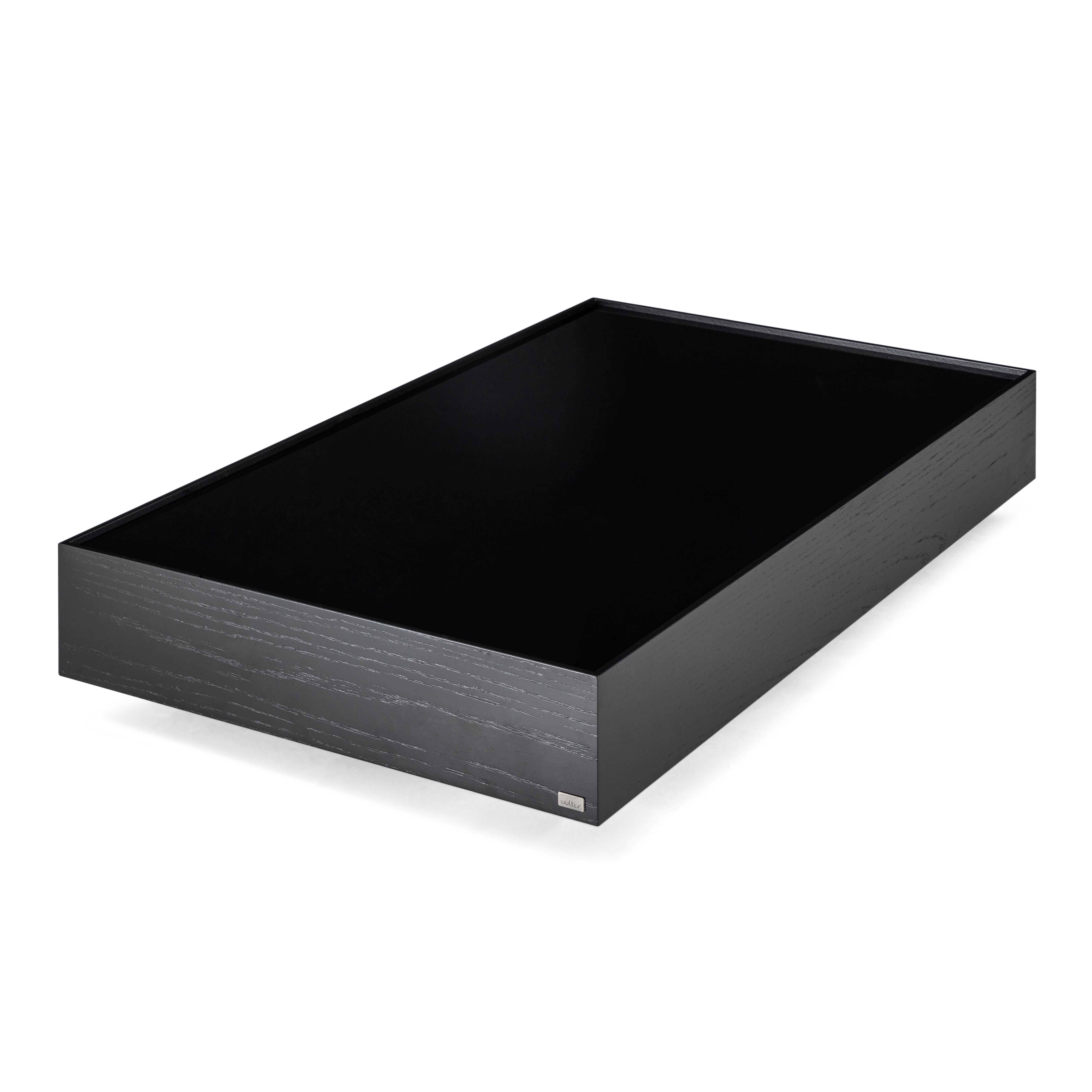 Arc Rectangular Coffee Table in Black Featuring Black Glass Top In New Condition For Sale In Miami, FL