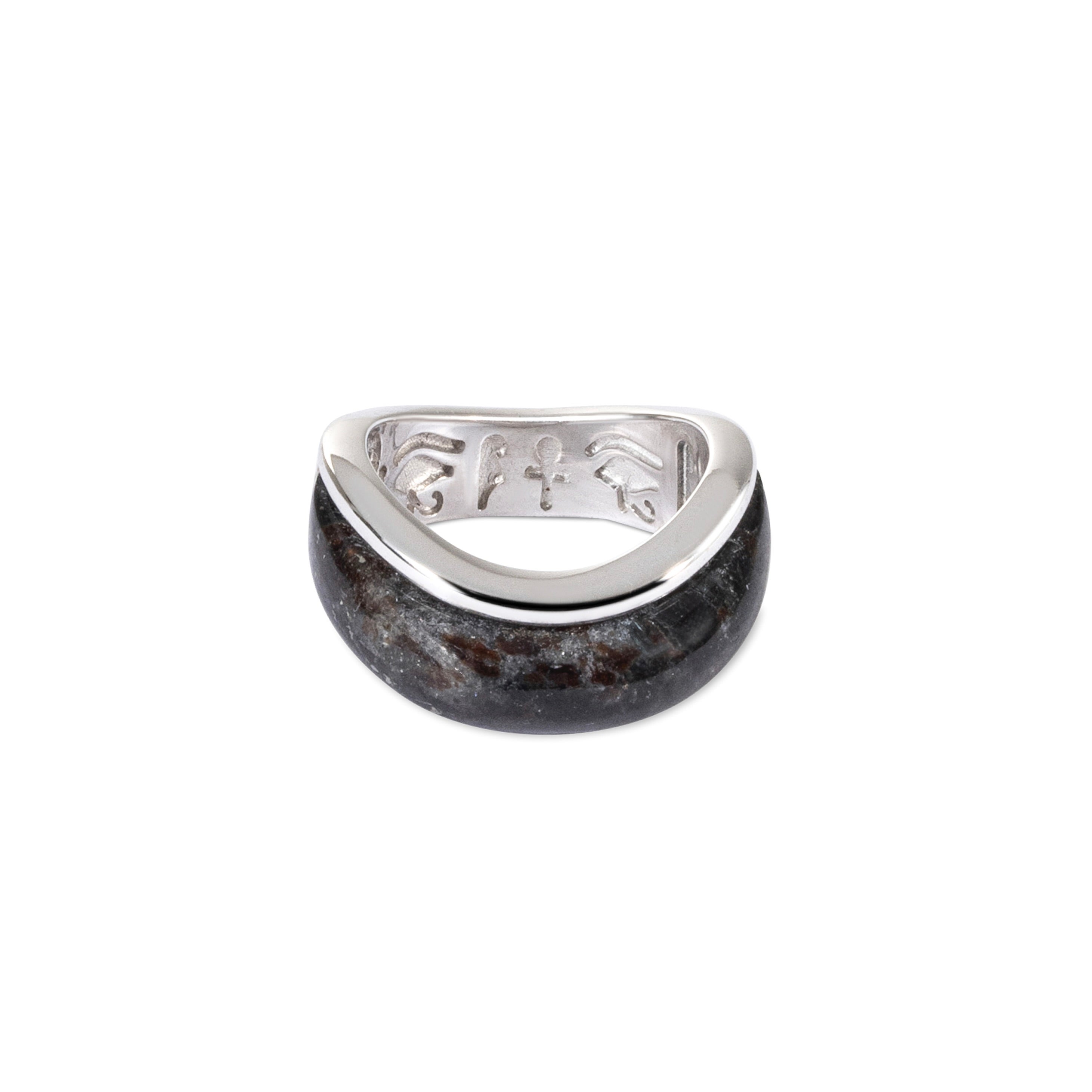 Arc Ring in Silver and Nummite For Sale