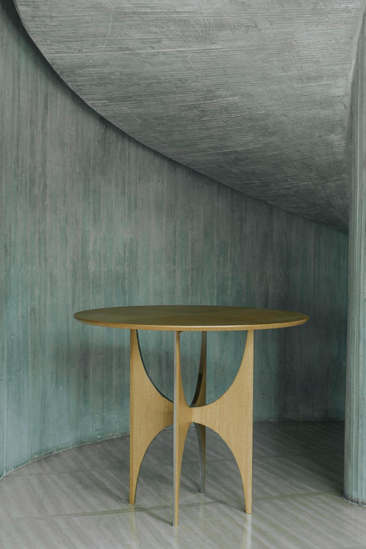 Modern Arc Round Coffee Table by Ana Volante Studio