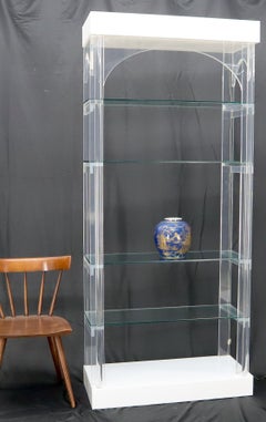 Arc Top Lighted Lucite Étagère Vitrine