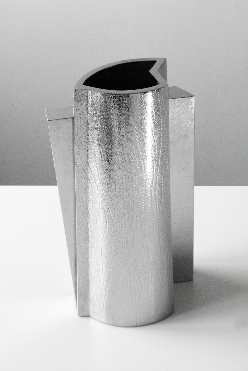 Arc Vase Silver-plated with texture
Modern 21st Century 