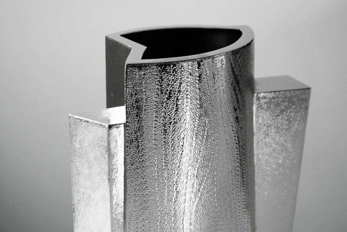 Contemporary Arc Vase Silver-plated Modern 21st Century  For Sale