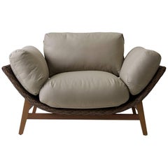 Fauteuil d'extérieur contemporain en fibres tissées brésiliennes Arca de Lattoog