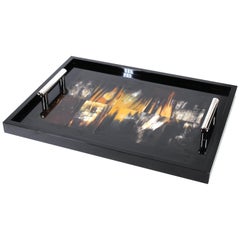 ARCA Modern Italian Horn Inlay Serving Tray