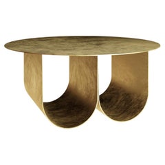 Arcade Coffee Table, 2 Arches Round Version, Gold, by Kasadamo & Pierre Tassin