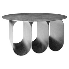 Arcade Coffee Table, 3 Arches Round Silver Version, by Kasadamo & Pierre Tassin