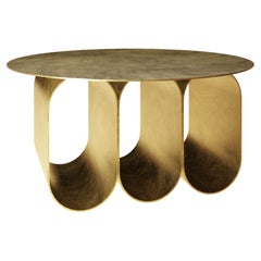 Arcade Coffee Table, 3 Arches Round Version, Gold, by Kasadamo & Pierre Tassin