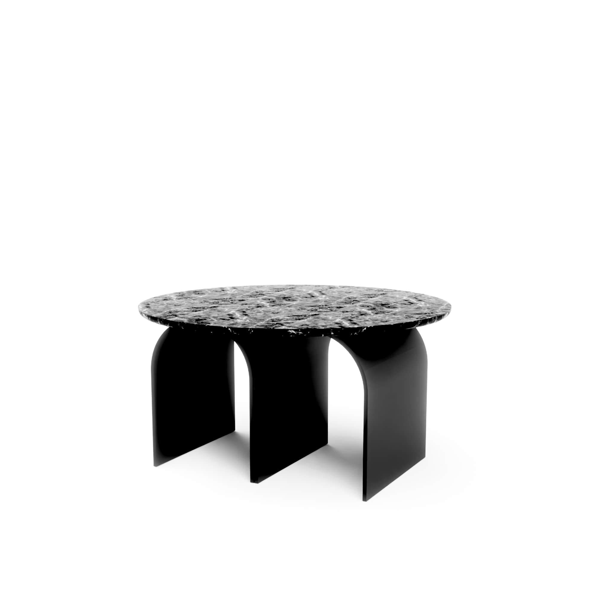 European Arcade Coffee Table, Rounded Marble Version, by Kasadamo & Pierre Tassin For Sale