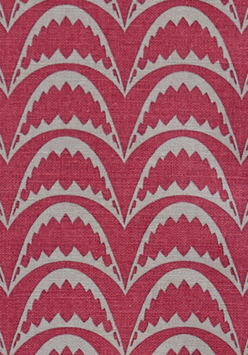 Color: Raspberry (also available in pastel pink and stone)
Trim width: 142cm / 55.90 inches
Pattern repeat: Straight match
Match length: 5.075cm / 2 inches
Composition: 53% linen 47% cotton
Usage: General domestic upholstery.

Sold per