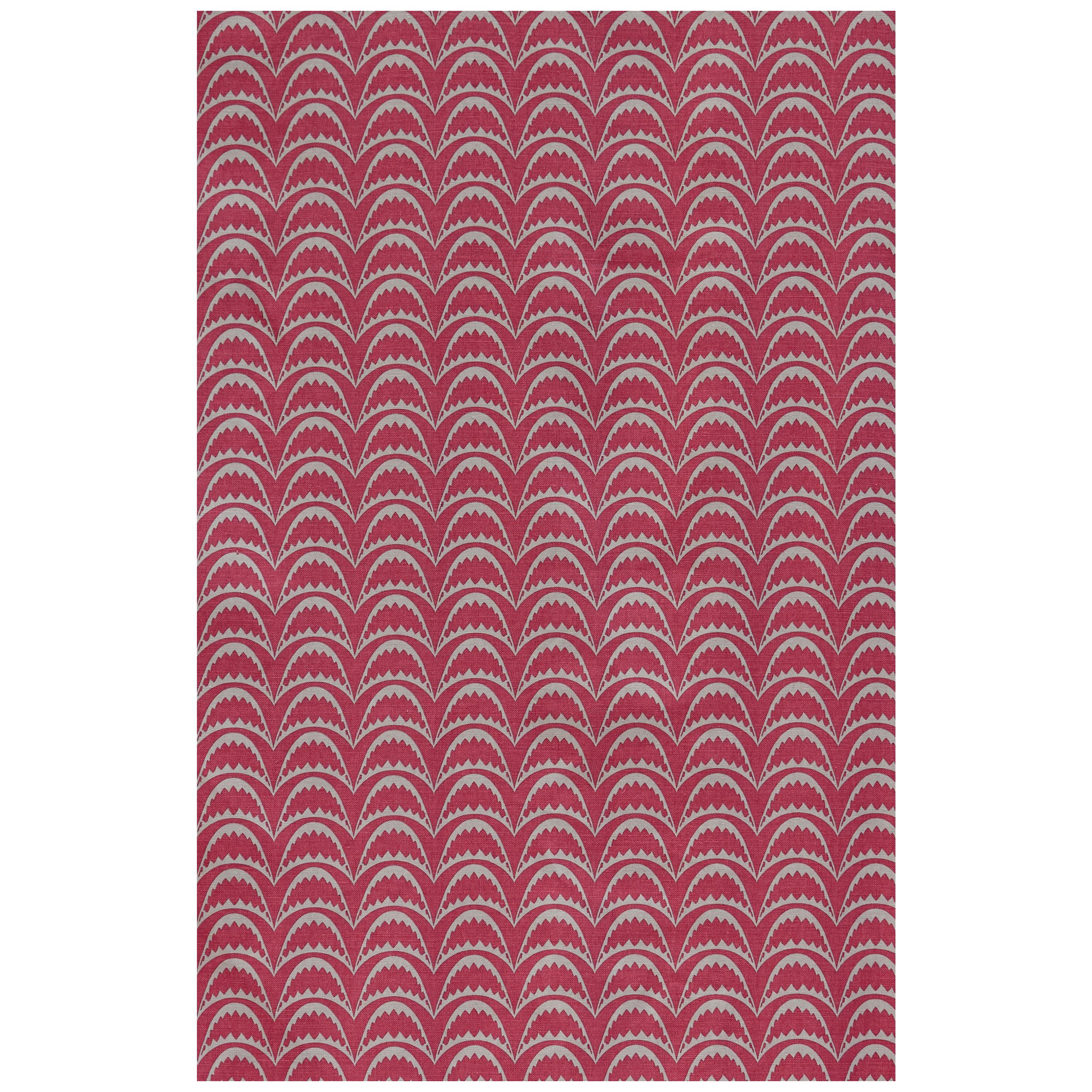 'Arcade' Contemporary, Traditional Fabric in Raspberry For Sale