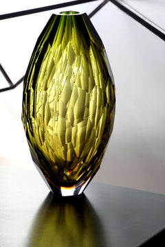 Arcade Murano Art Glass Vase "Euro Olive" Design by Ivan Baj