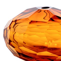 Arcade Murano Art Glass Vase "Pedra Amber" by Ivan Baj