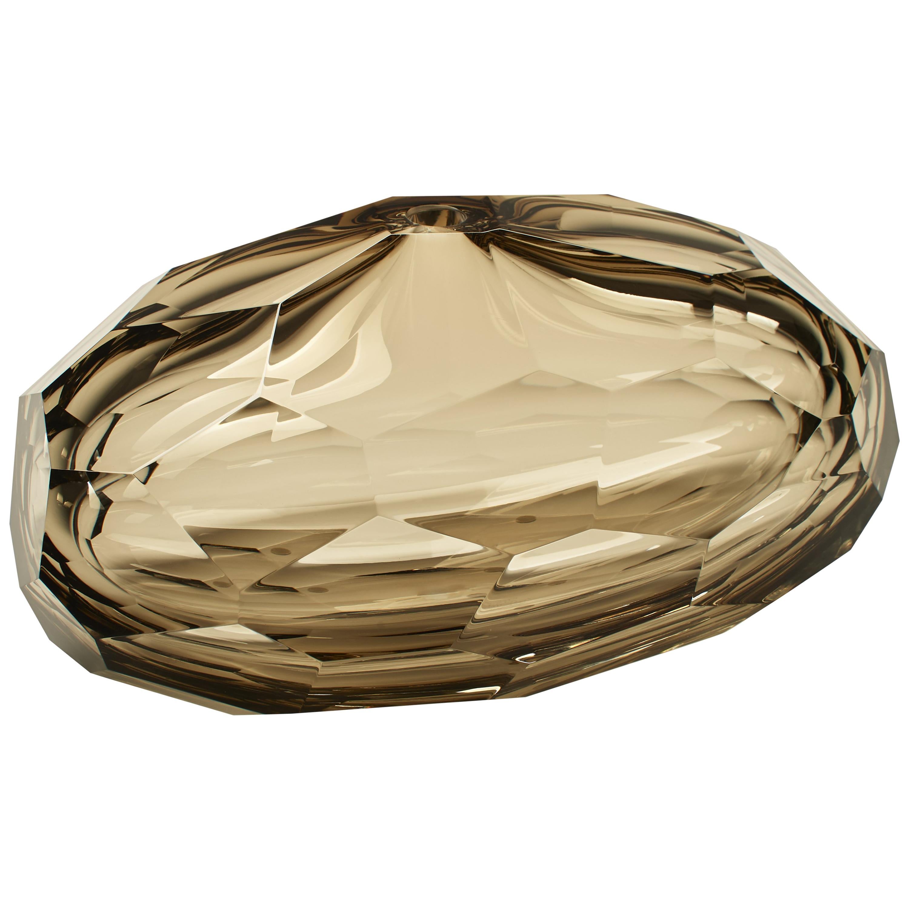 Arcade Murano Art Glass Vase "Pedra Champagne" by Ivan Baj For Sale
