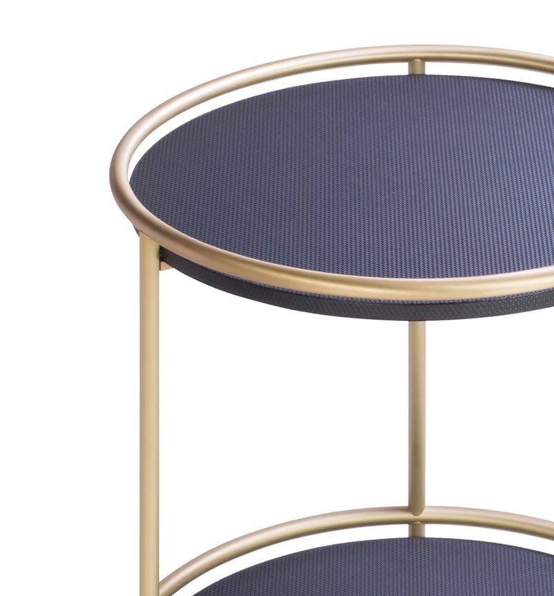 Italian Arcade Round Brass Trolley Table For Sale