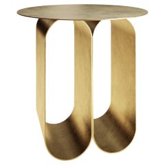 Arcade Side Table, 2 Arches Round Version, Gold, by Kasadamo & Pierre Tassin