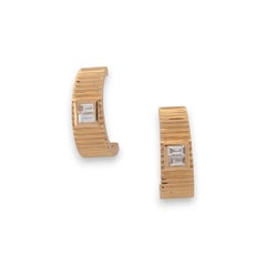 Arcadia 18k Yellow Gold Diamond Earrings – 0.18ctw Natural Diamonds Half Hoop
