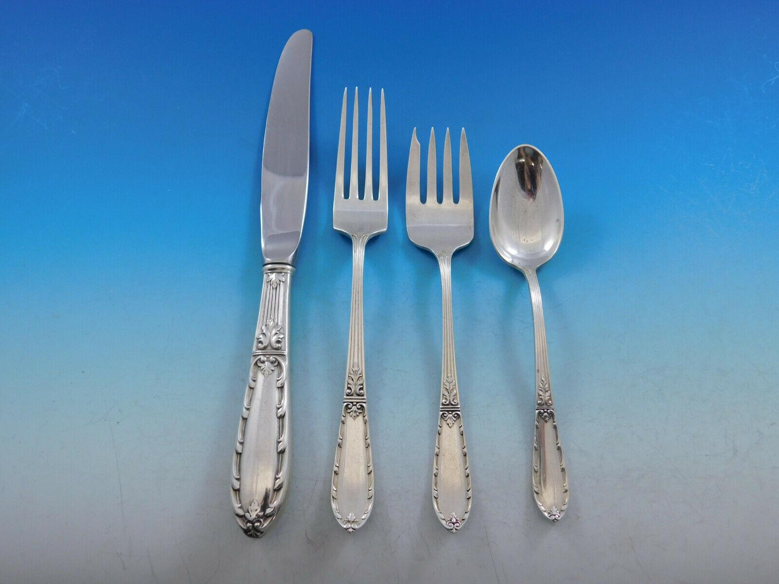 Arcadia by Amston Sterling Silver Flatware Service for 8 Set 50 Pieces In Excellent Condition In Big Bend, WI