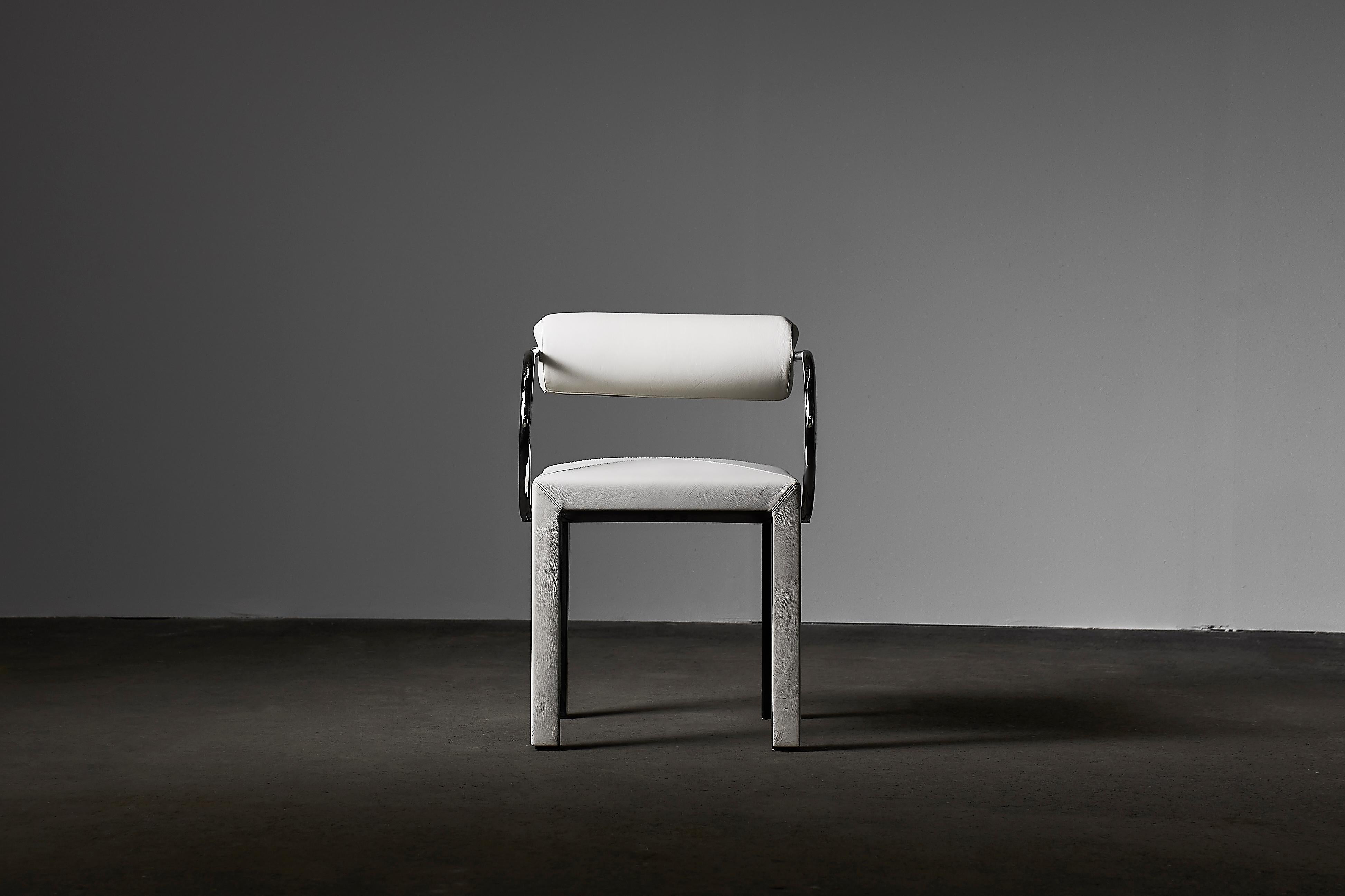 Italian Arcadia Chairs by Paolo Piva for B&B Italia in White Leather