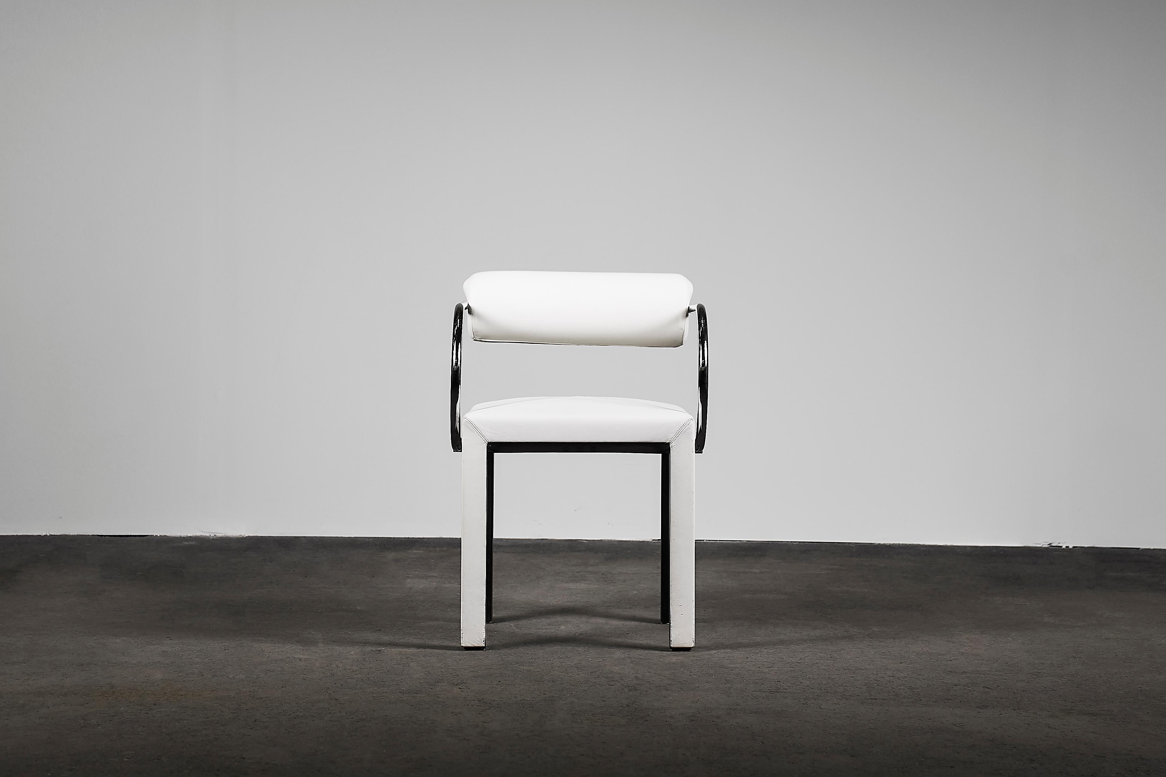 Arcadia Chairs by Paolo Piva for B&B Italia in White Leather In Good Condition In Grand Cayman, KY
