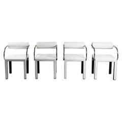 Fauteuils Arcadia en cuir blanc de Paolo Piva pour B&B Italia