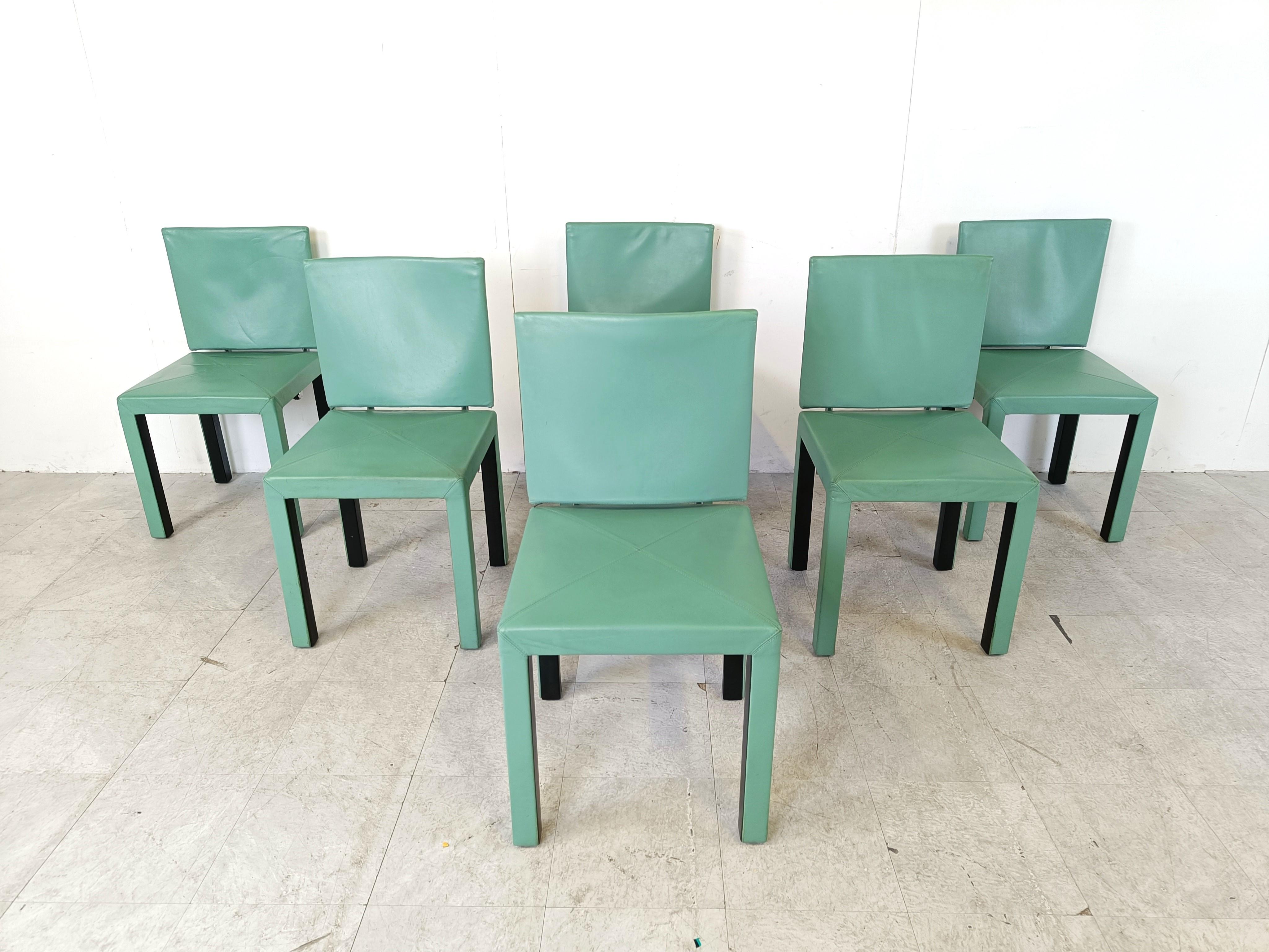 Mid-Century Modern Ensemble de 6 chaises de salle à manger Arcadia de Paolo Piva pour B& B Italia en vente