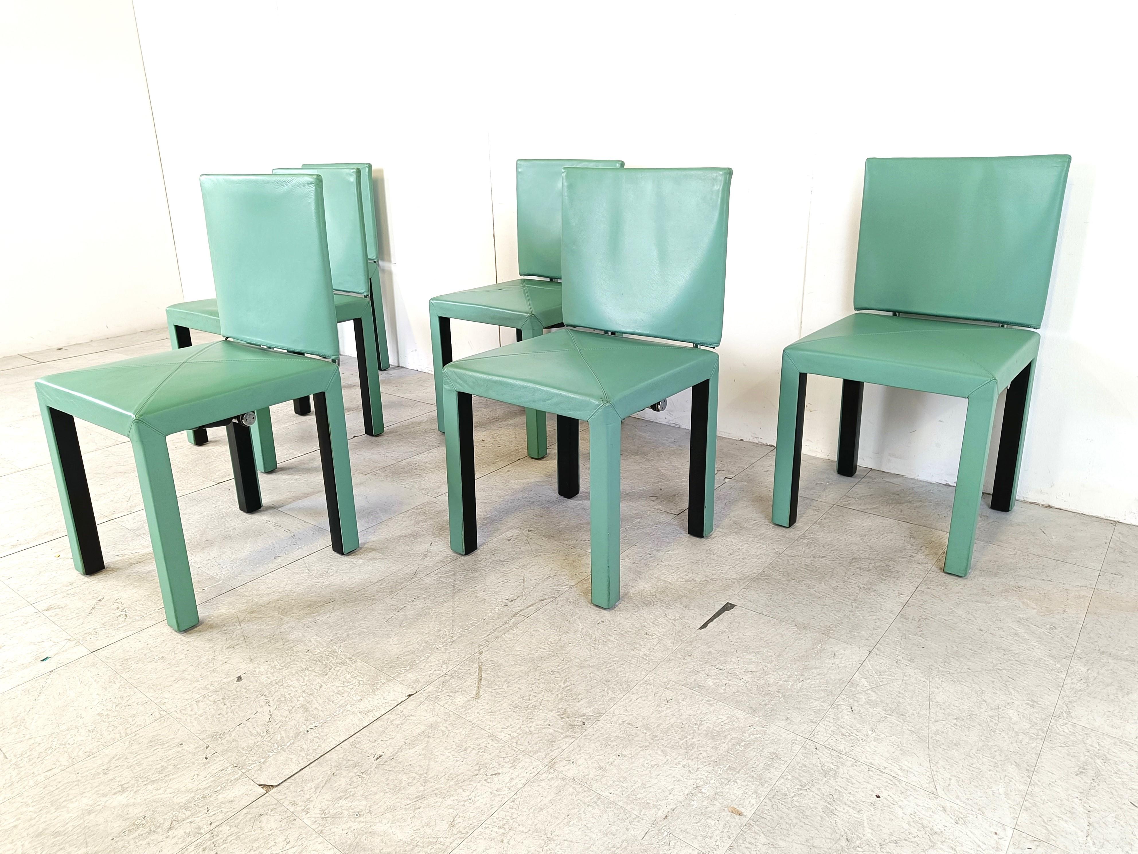 Métal Ensemble de 6 chaises de salle à manger Arcadia de Paolo Piva pour B& B Italia en vente