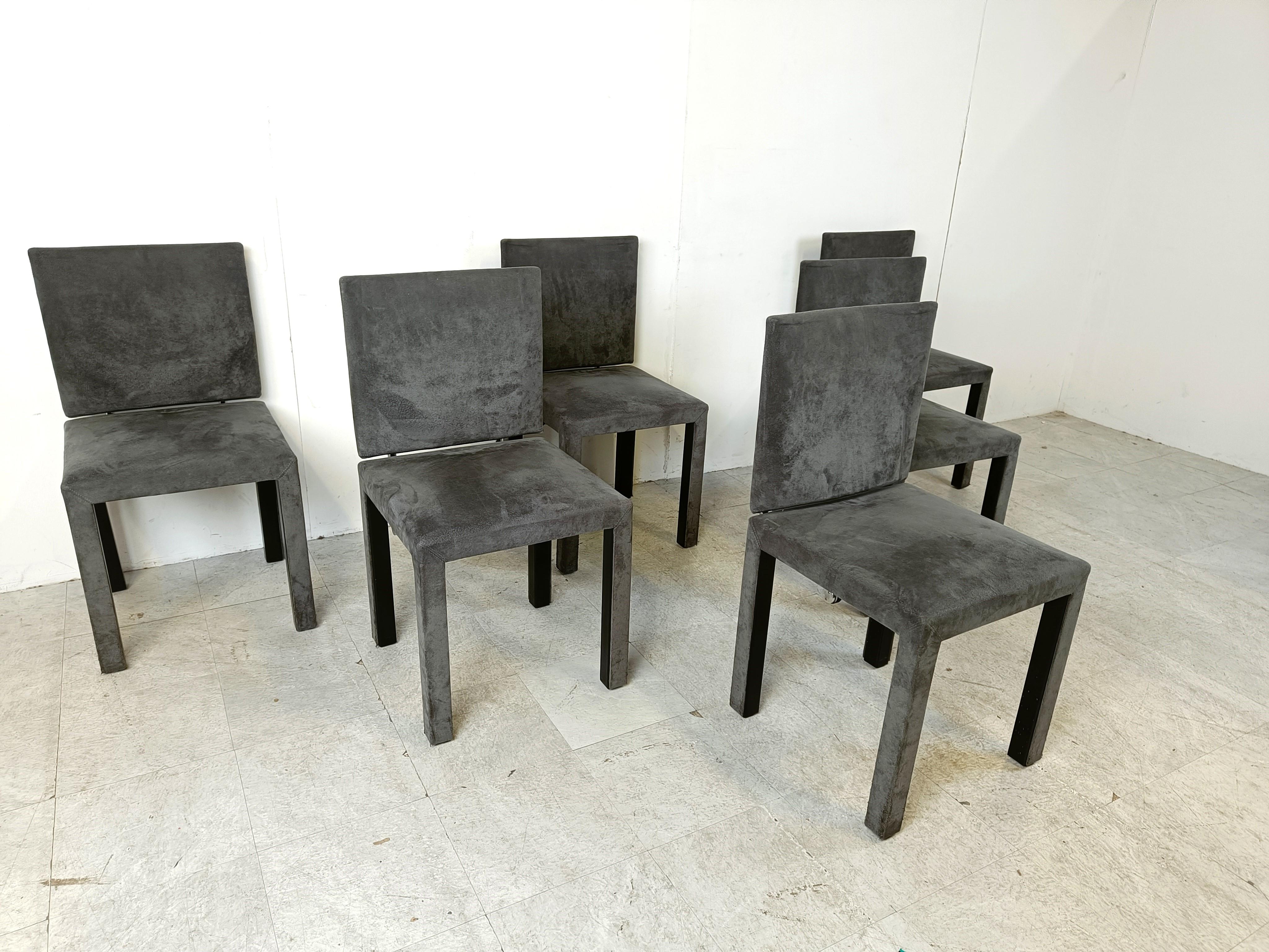 Velvet Arcadia dining chairs by Paolo Piva for B& B Italia set of 6