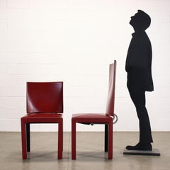 Arcadia Group of 6 Chairs by B&B Metal Leather, Italy, 1980s