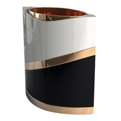 "Arcadia" Ice Bucket with Bronze and Stainless Steel, Handmade, Istanbul