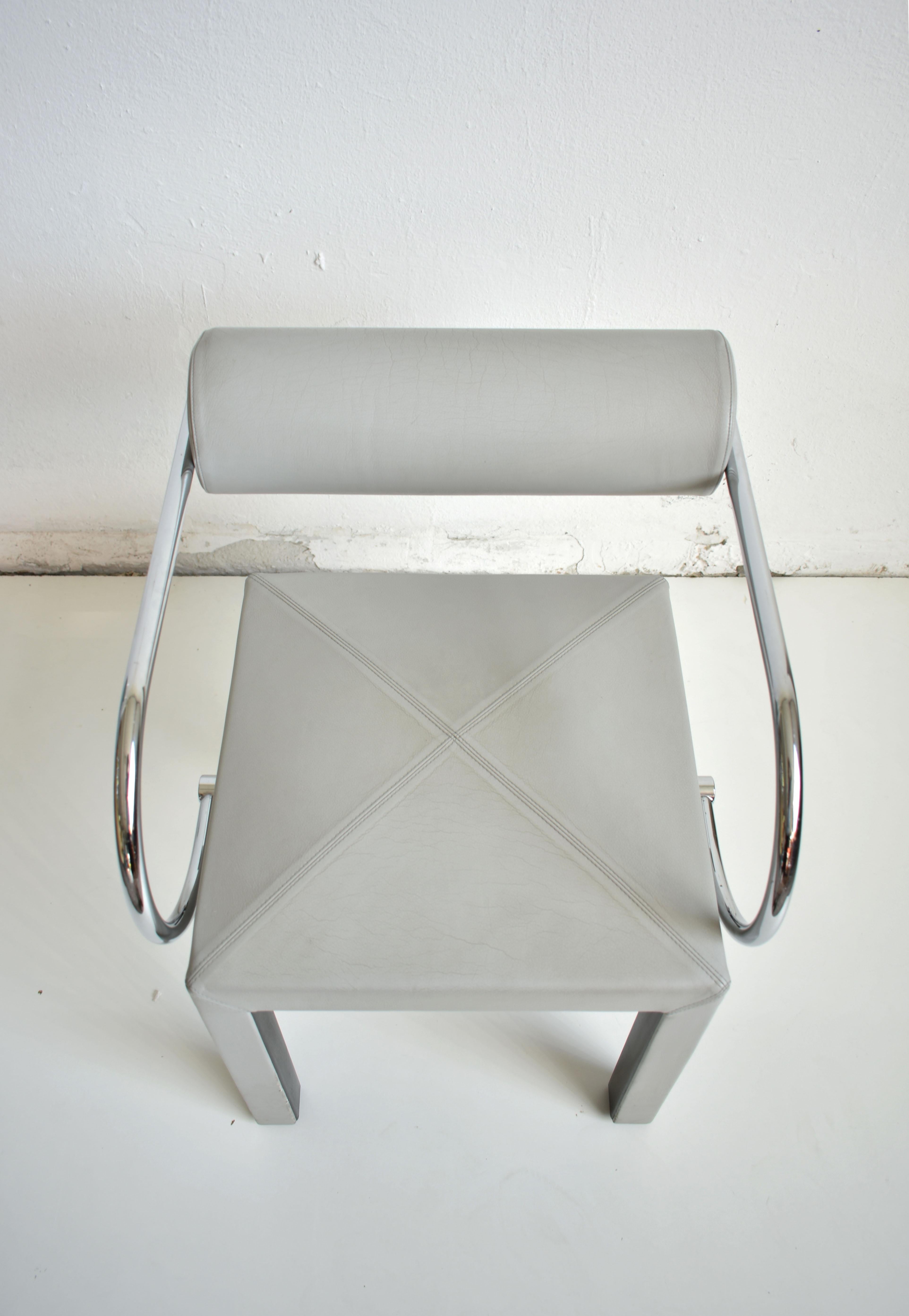 Post-Modern Arcadia Leather Chair Designed by Paolo Piva for B&B Italia, 1980s
