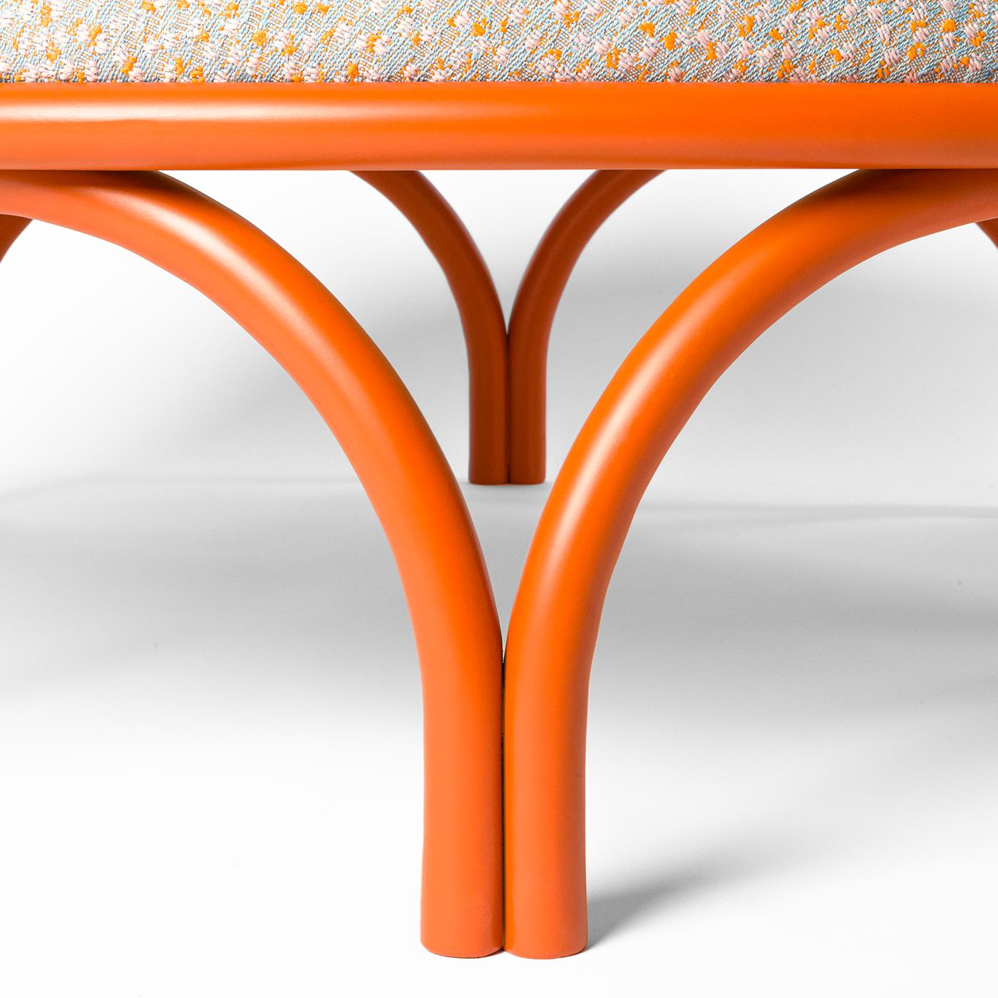 Italian Arcadia Orange Pouf by Gebrüder Thonet Vienna GmbH (GTV) – Wiener GTV Design For Sale