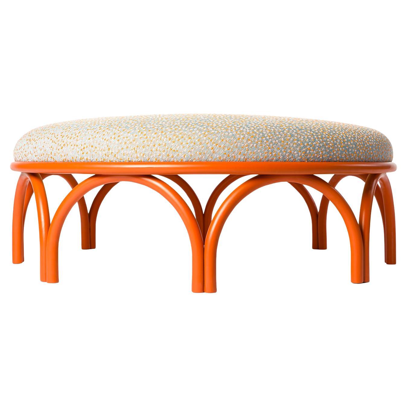 Arcadia Orange Pouf by Gebrüder Thonet Vienna GmbH (GTV) – Wiener GTV Design For Sale