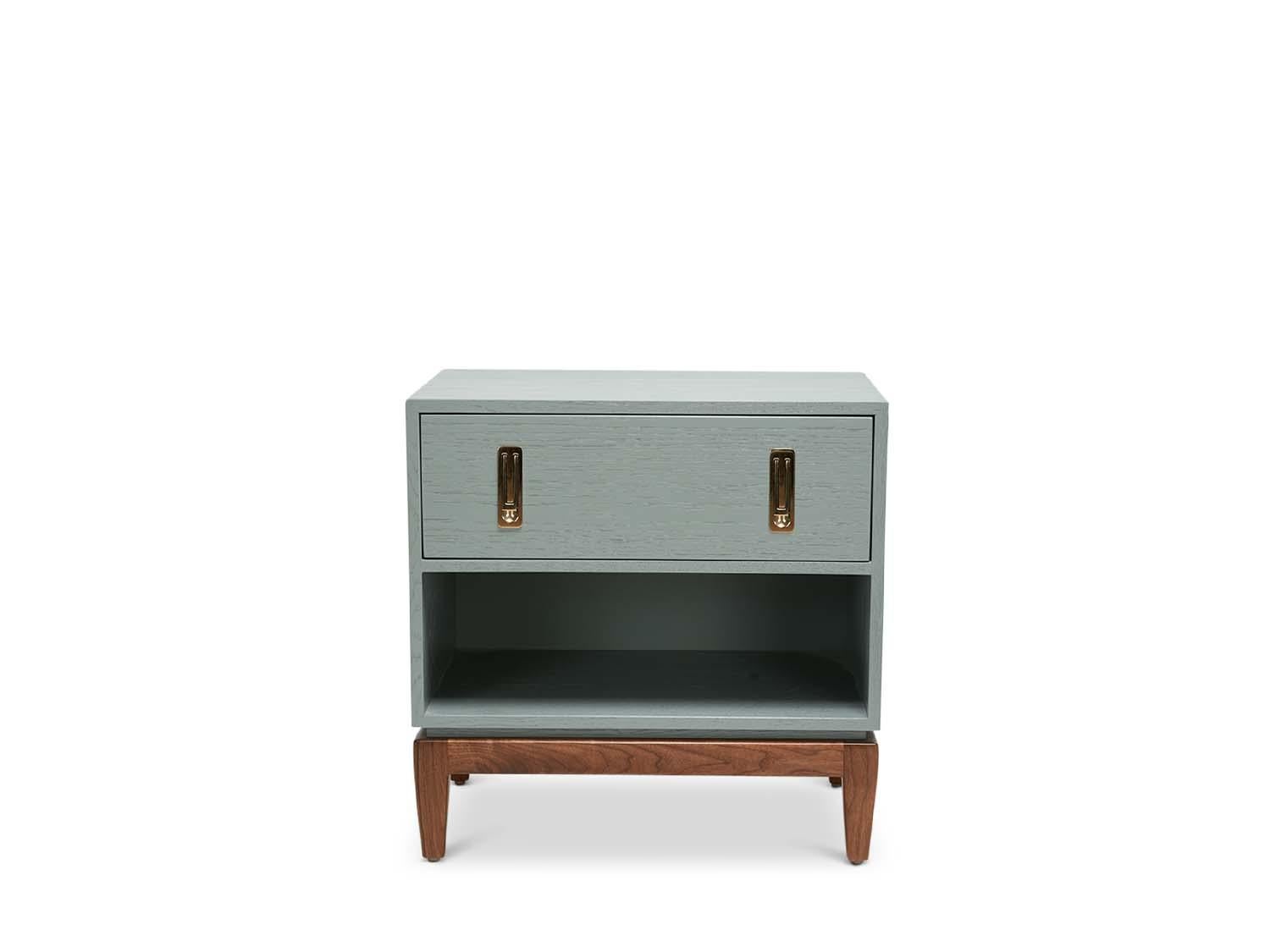 The Arcadia side table features one or two drawers, an open shelf, hand crafted vintage style hardware and a sculptural solid American walnut or white oak base.

The Lawson-Fenning Collection is designed and handmade in Los Angeles, California.