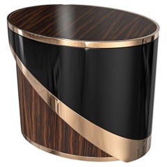 "Arcadia" Side Table with Bronze and Stainless Steel, Handmade, Istanbul