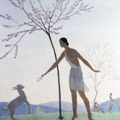 'Arcadian Spring' Large Art Deco Oil on Canvas by artist Andre-Edouard Marty