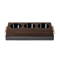 Arcahorn Altea Tray in Macassar Ebony and Gold-Plated Brass by Filippo Dini