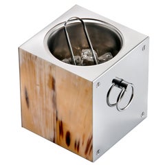 Arcahorn Cipriani Champagne Bucket in Horn and Stainless Steel by Filippo Dini