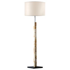 Arcahorn Greta Floor Lamp in Horn and Wood by Filippo Dini